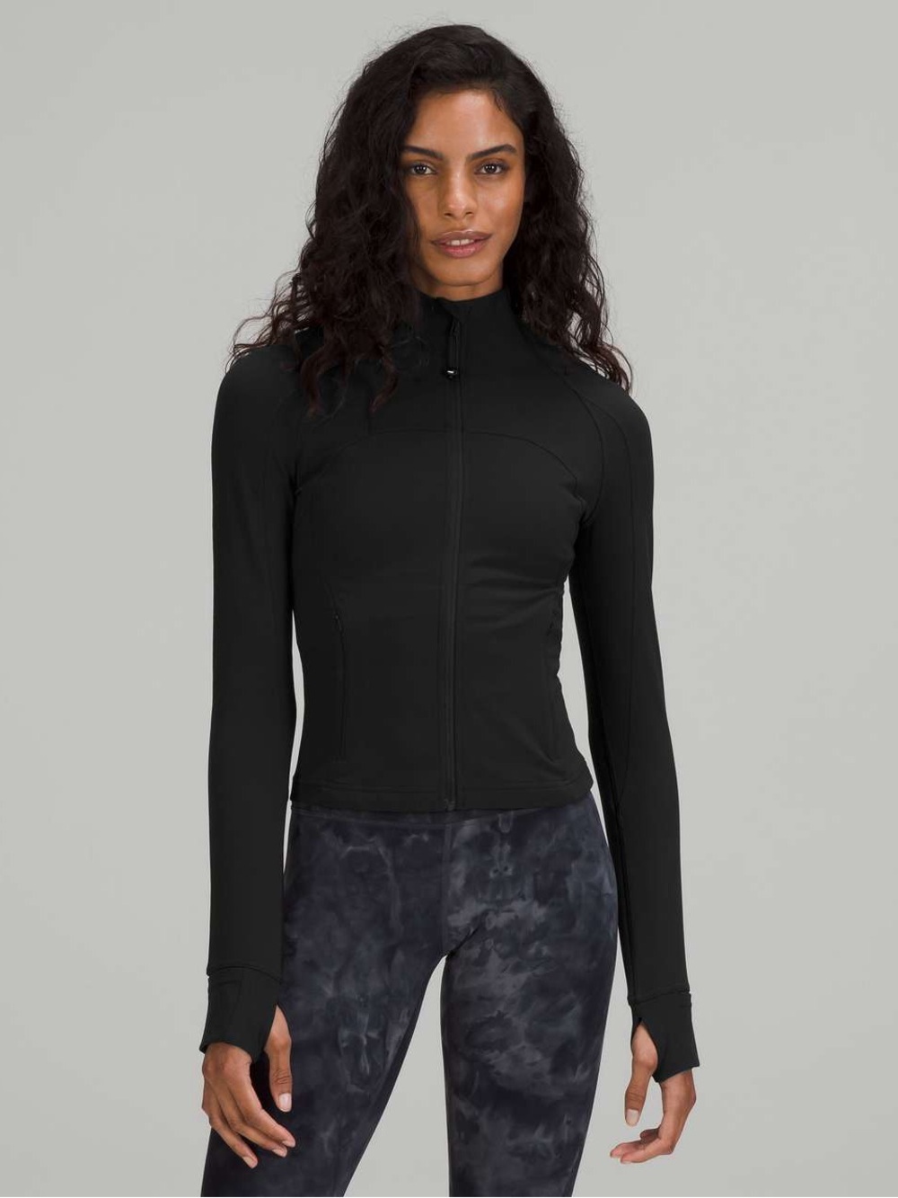 Lululemon Cropped Define Jacket Nulu Black Athletic Waist Length Fitted Size 12